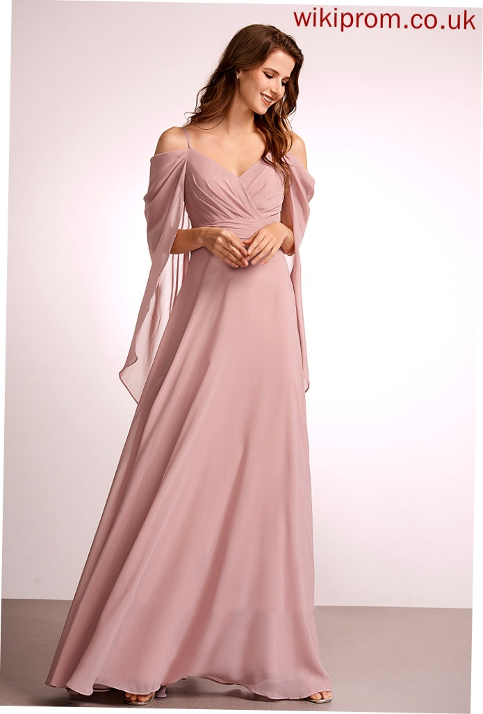 Floor-Length Neckline Length Fabric A-Line Straps V-neck Silhouette Natalie A-Line/Princess Floor Length Spaghetti Staps Bridesmaid Dresses