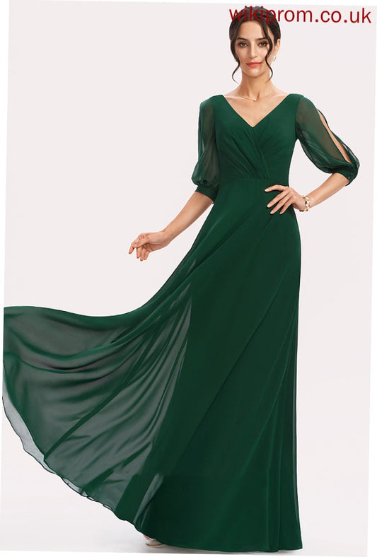 Length Fabric Silhouette Floor-Length Neckline A-Line Embellishment Ruffle V-neck Leia A-Line/Princess V-Neck Bridesmaid Dresses