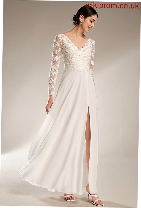 Wedding Dresses Lace Wedding Dress Chiffon V-neck Terri A-Line Floor-Length