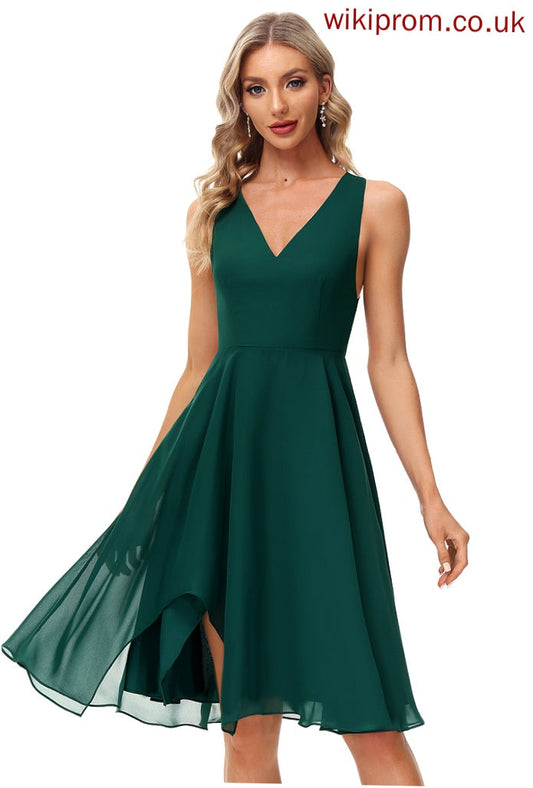 Cocktail Dresses Dress Yesenia V-neck Cocktail Knee-Length Chiffon A-Line