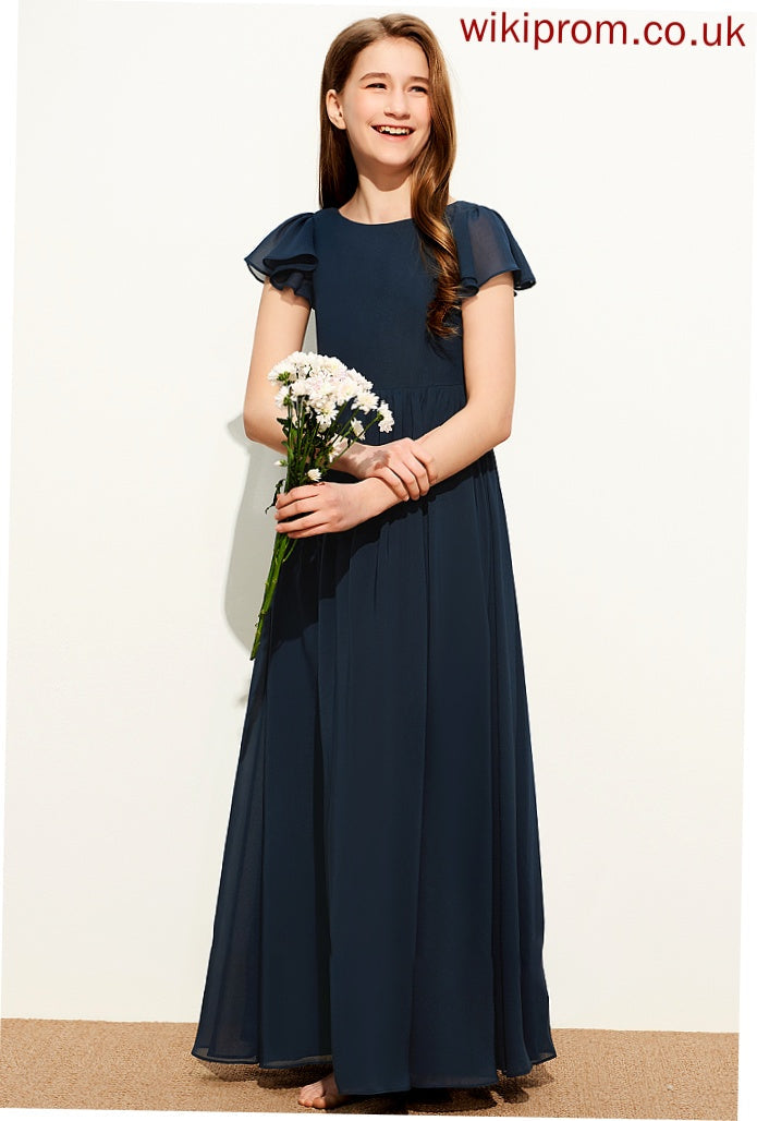 Brylee Junior Bridesmaid Dresses A-LineScoopNeckFloor-LengthChiffonJuniorBridesmaidDress#253684