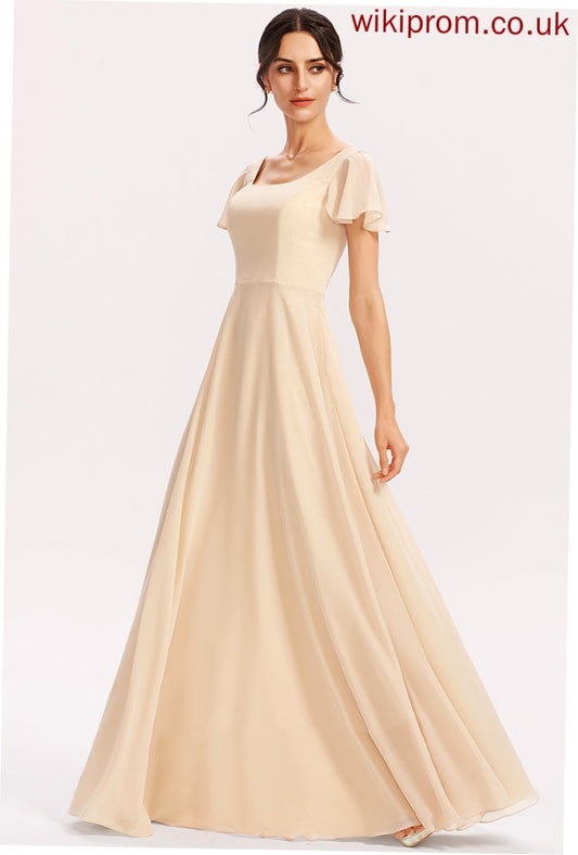 A-Line SquareNeckline Neckline CascadingRuffles Length Floor-Length Embellishment Fabric Silhouette Noelle Bridesmaid Dresses