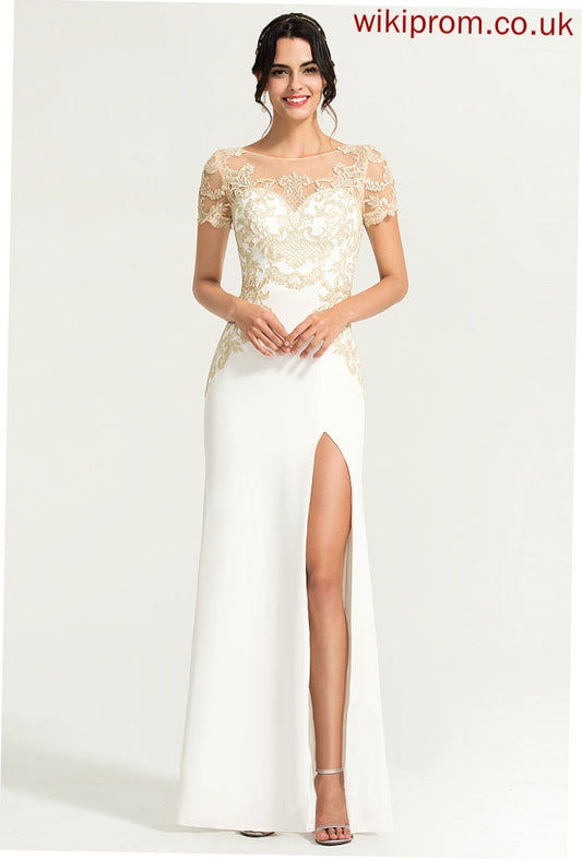 Wedding Geraldine Scoop Stretch Crepe Floor-Length Lace Sheath/Column Dress Wedding Dresses