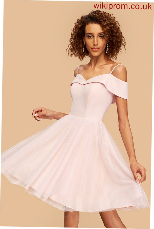 Off-the-Shoulder Dress V-neck A-Line Maureen Homecoming Dresses Homecoming Short/Mini Tulle