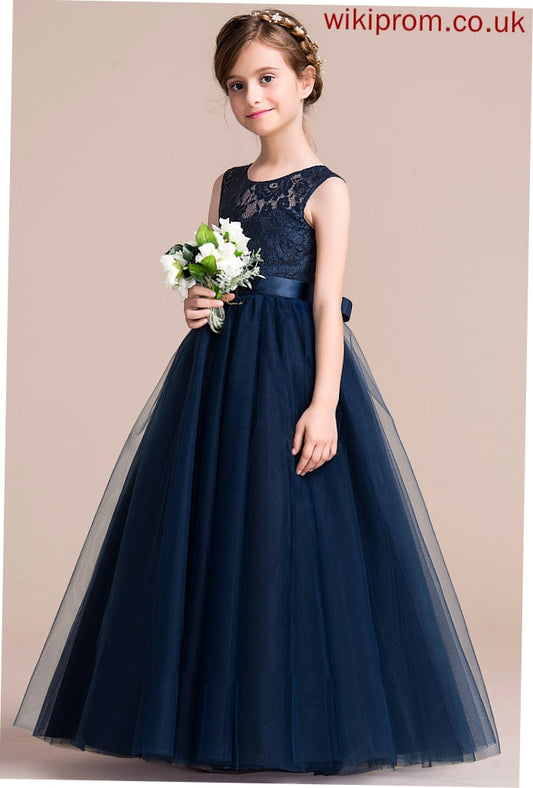 Sleeveless Flower - Flower Girl Dresses Girl Scoop Alison Satin/Tulle/Lace Dress Floor-length Neck A-Line