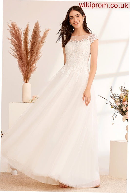 Ball-Gown/Princess Floor-Length Lace Tulle Wedding Dresses Illusion Dress Giuliana Wedding