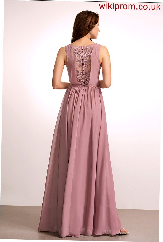 Embellishment Length Floor-Length Silhouette Fabric Straps Lace A-Line Anastasia Sleeveless Natural Waist Floor Length Bridesmaid Dresses