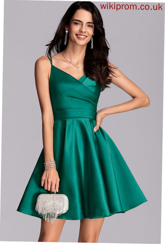 Satin V-Neck Dresses Hayley A-line Formal Dresses