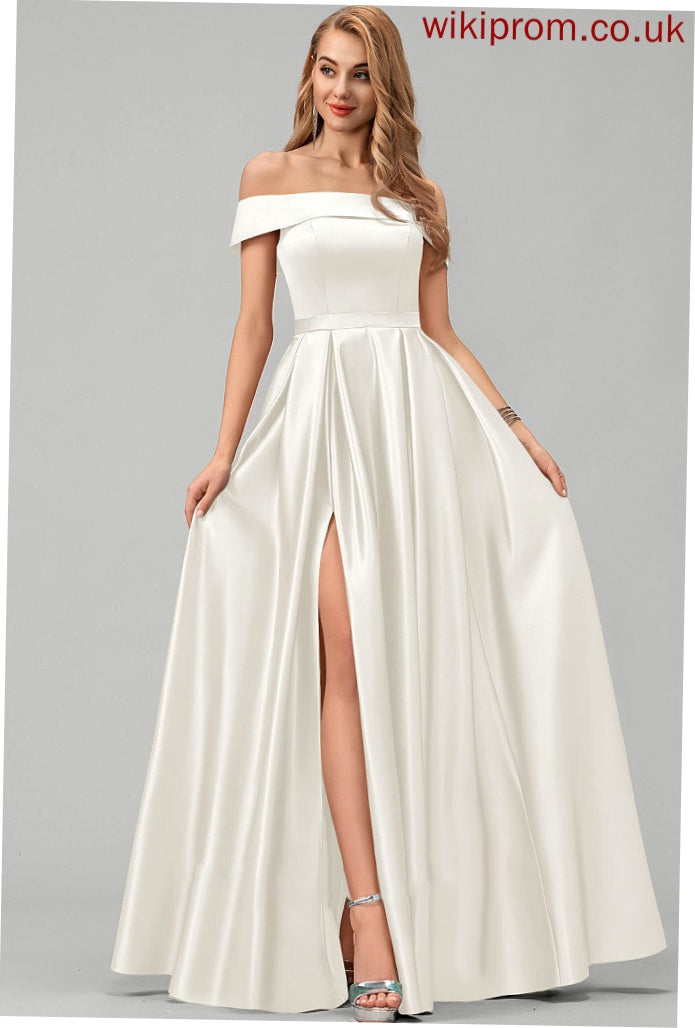 Wedding Dresses Giselle Dress Satin Wedding Floor-Length Ball-Gown/Princess Off-the-Shoulder