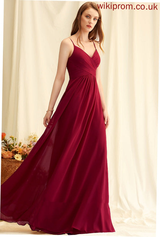 Ruffle A-Line V-neck Silhouette Length Neckline Fabric Floor-Length Embellishment Elena Floor Length Sheath/Column Bridesmaid Dresses