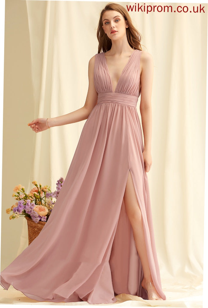 Straps&Sleeves Fabric Floor-Length Length A-Line Neckline V-neck Silhouette Carissa A-Line/Princess Floor Length Sleeveless Bridesmaid Dresses