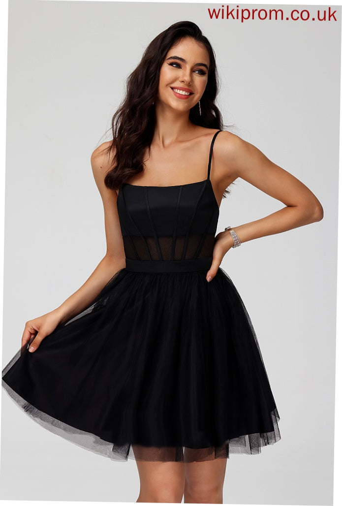 Katherine Square Dress Tulle Homecoming Homecoming Dresses Neckline Short/Mini A-Line