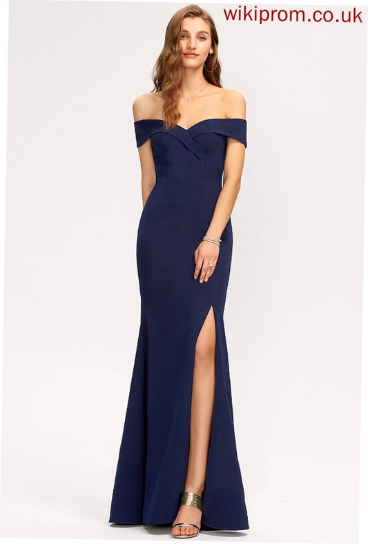 Trumpet/Mermaid Straps&Sleeves Floor-Length Fabric Silhouette Length Neckline Off-the-Shoulder StretchCrepe Ingrid Bridesmaid Dresses