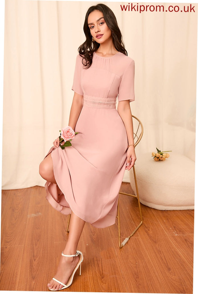 Sleeves Knee-Length A-Line Silhouette Straps Length Fabric Sleeve Deja Bridesmaid Dresses