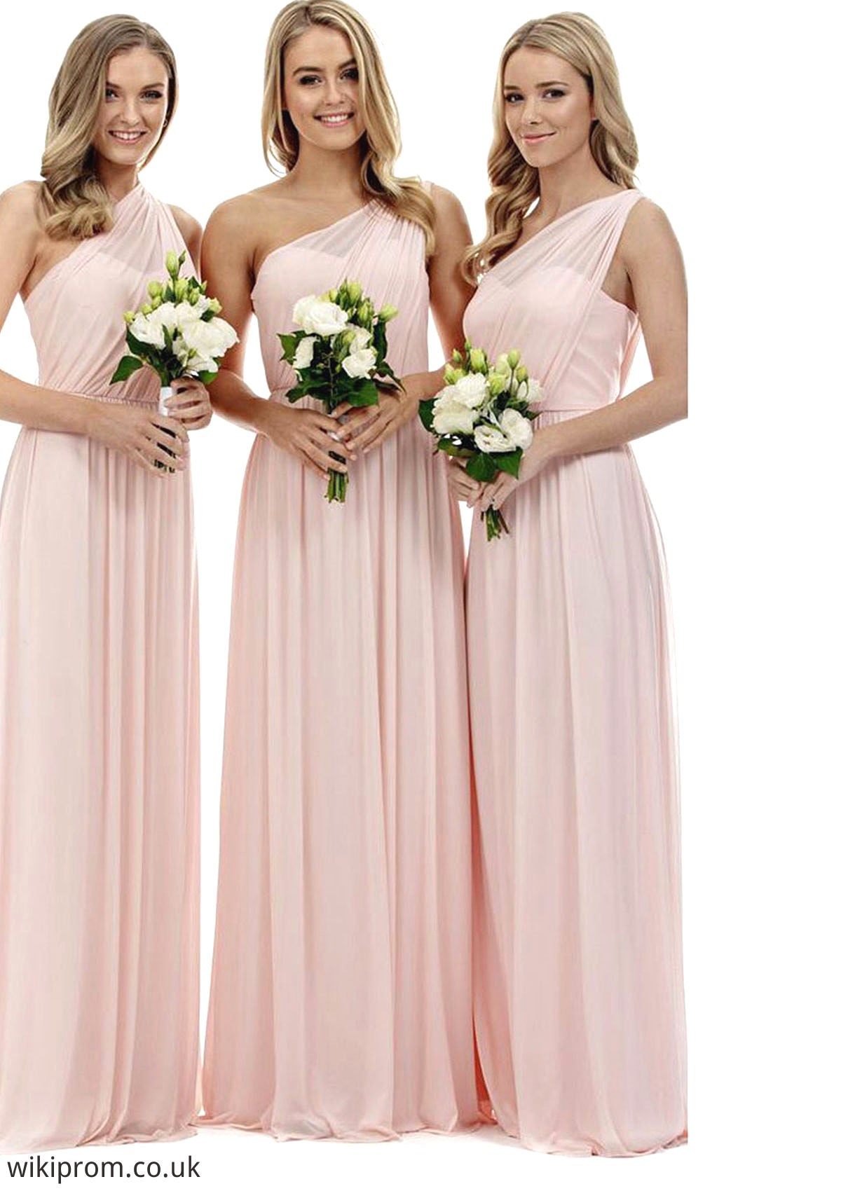 A-Line/Princess One-Shoulder Long/Floor-Length Chiffon Bridesmaid Dresses Jaylen SWKP0025329