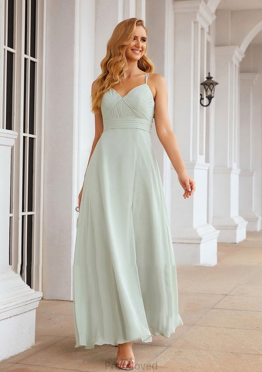 A-line Sweetheart Sleeveless Long/Floor-Length Chiffon Bridesmaid Dresses With Pleated Split.co.uk Kianna DUP0025339