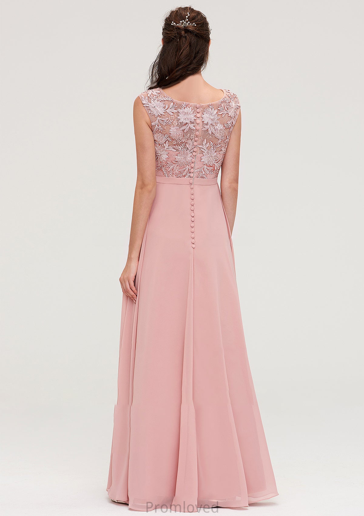 Sleeveless Chiffon A-line/Princess Long/Floor-Length Bridesmaid Dresseses With Sashes Appliqued Isabella DUP0025348