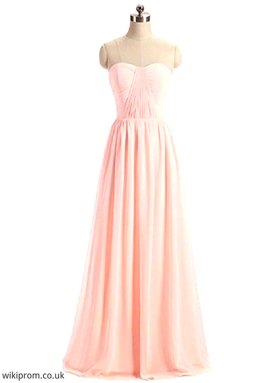 Sweetheart Sleeveless Long/Floor-Length A-Line/Princess Chiffon Bridesmaid Dresses Melanie SWKP0025418