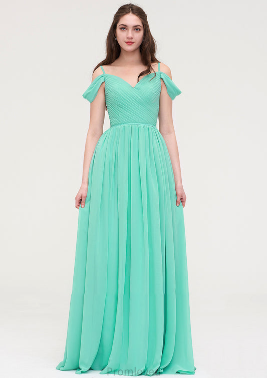 Sweetheart Sleeveless Long/Floor-Length Chiffon A-line/Princess Bridesmaid Dresses With Pleated Alanna DUP0025422