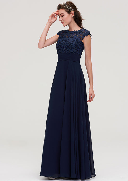 Sleeveless Chiffon A-line/Princess Long/Floor-Length Bridesmaid Dresseses With Appliqued Dayanara DUP0025455