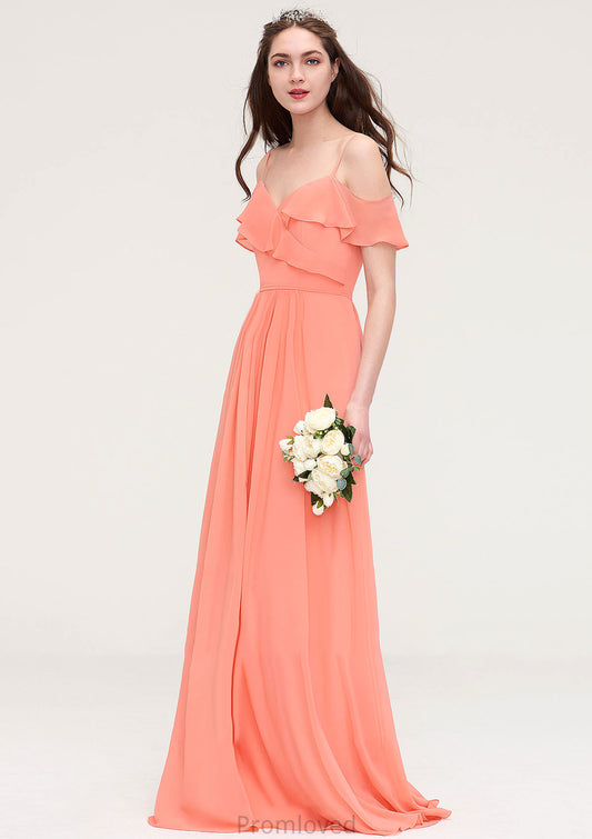 Sleeveless Sweetheart Long/Floor-Length Chiffon A-line/Princess Bridesmaid Dresses With Pleated Brooklynn DUP0025492