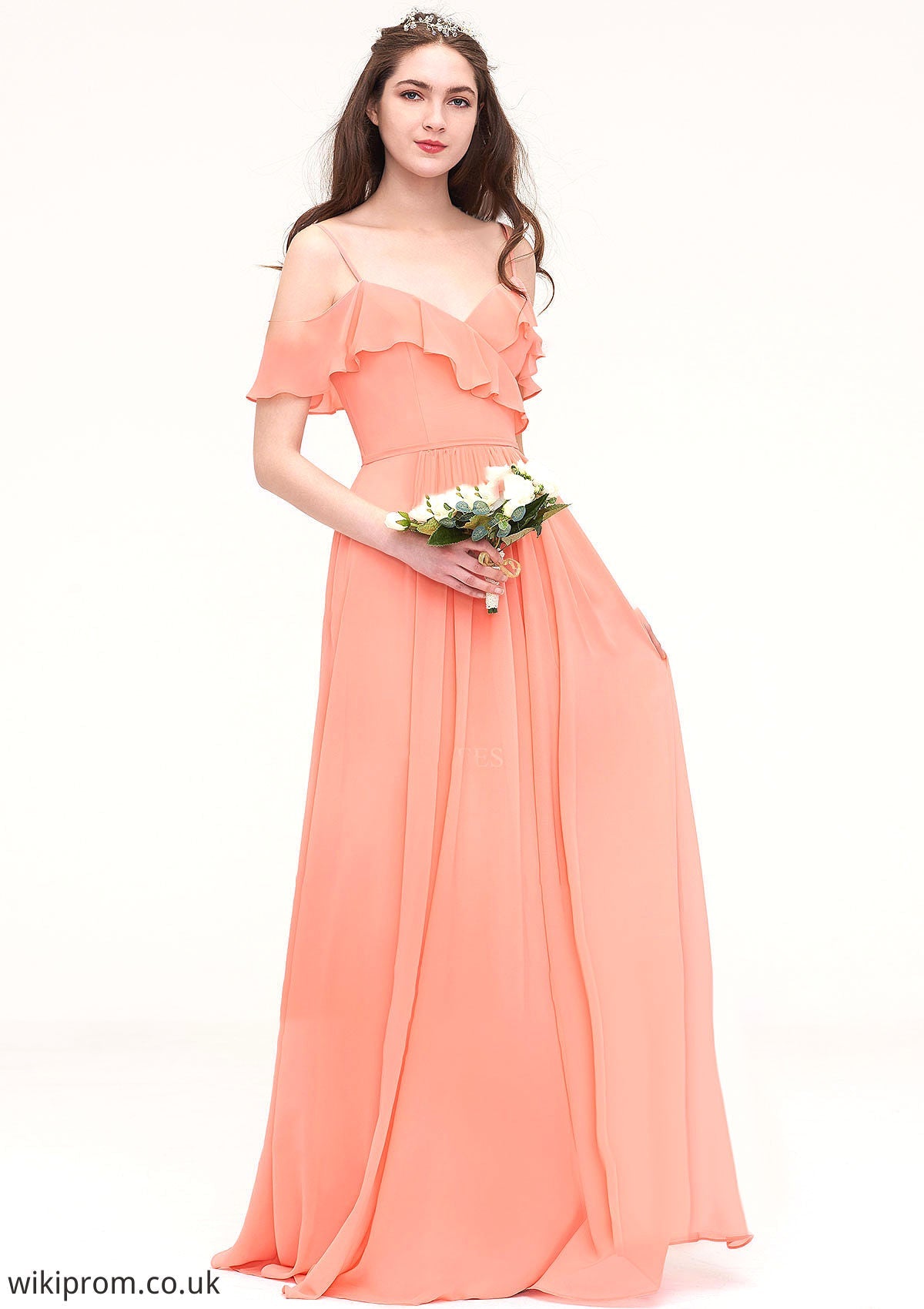 Sleeveless Sweetheart Long/Floor-Length Chiffon A-line/Princess Bridesmaid Dresses With Pleated Cassie SWKP0025492