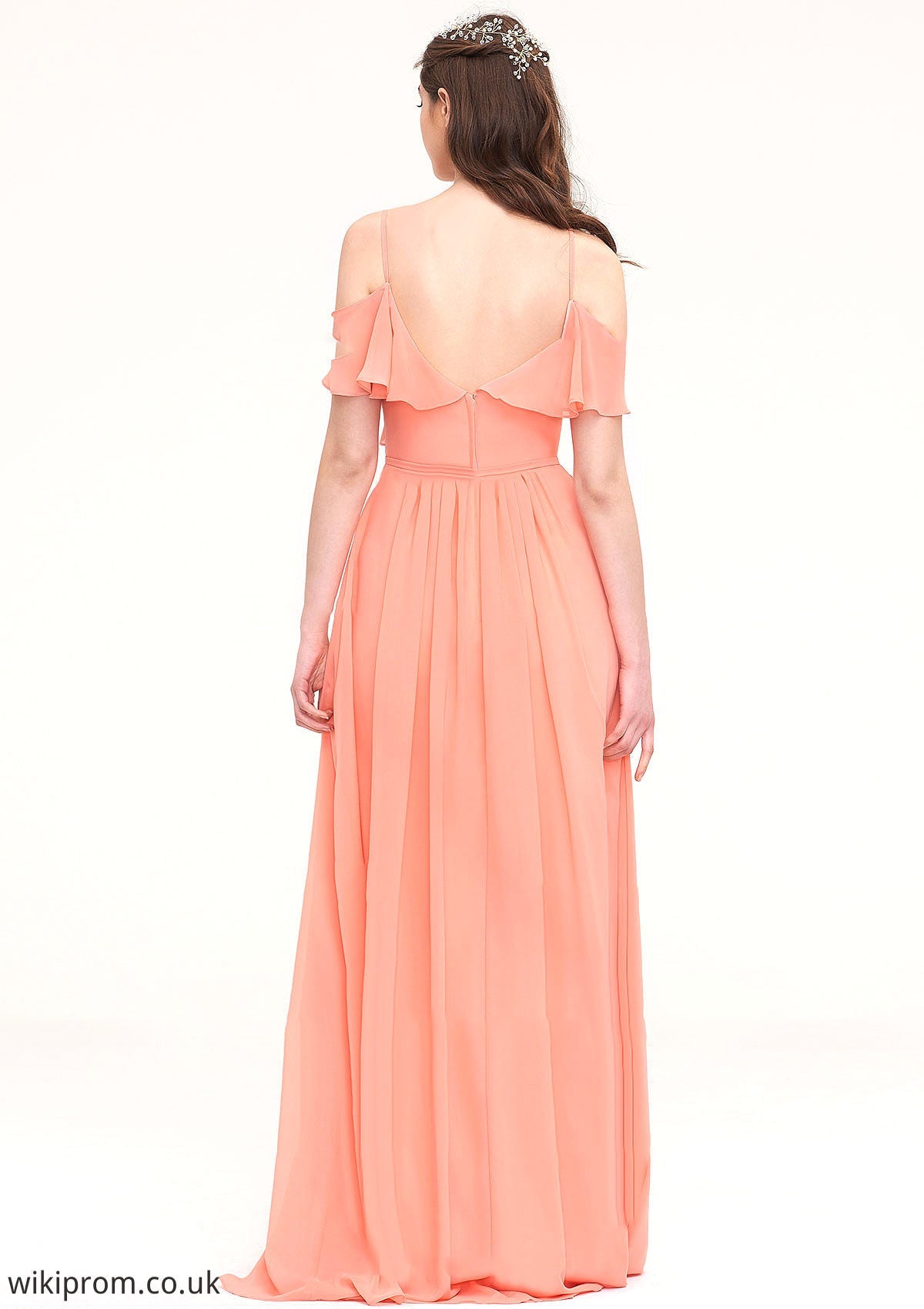 Sleeveless Sweetheart Long/Floor-Length Chiffon A-line/Princess Bridesmaid Dresses With Pleated Cassie SWKP0025492