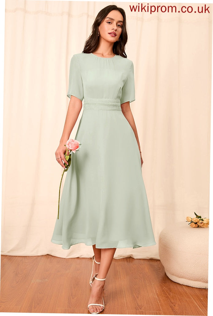 Sleeves Knee-Length A-Line Silhouette Straps Length Fabric Sleeve Deja Bridesmaid Dresses