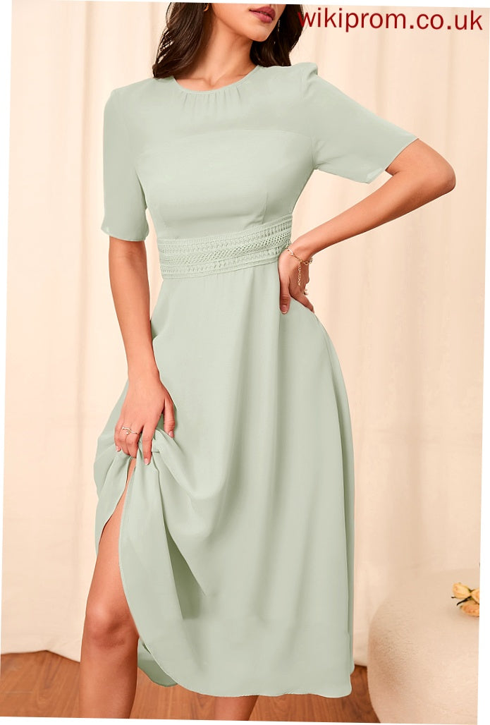 Sleeves Knee-Length A-Line Silhouette Straps Length Fabric Sleeve Deja Bridesmaid Dresses