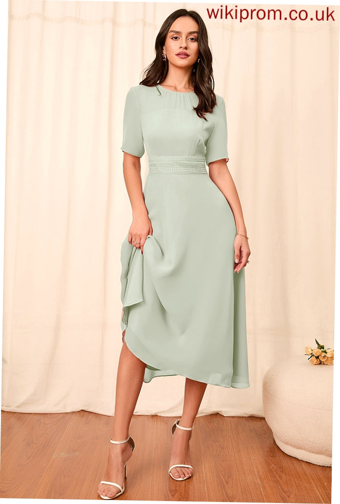 Sleeves Knee-Length A-Line Silhouette Straps Length Fabric Sleeve Deja Bridesmaid Dresses