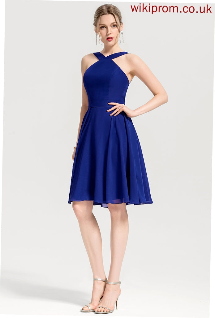 Dress Cocktail Elizabeth Knee-Length V-neck A-Line Cocktail Dresses Chiffon