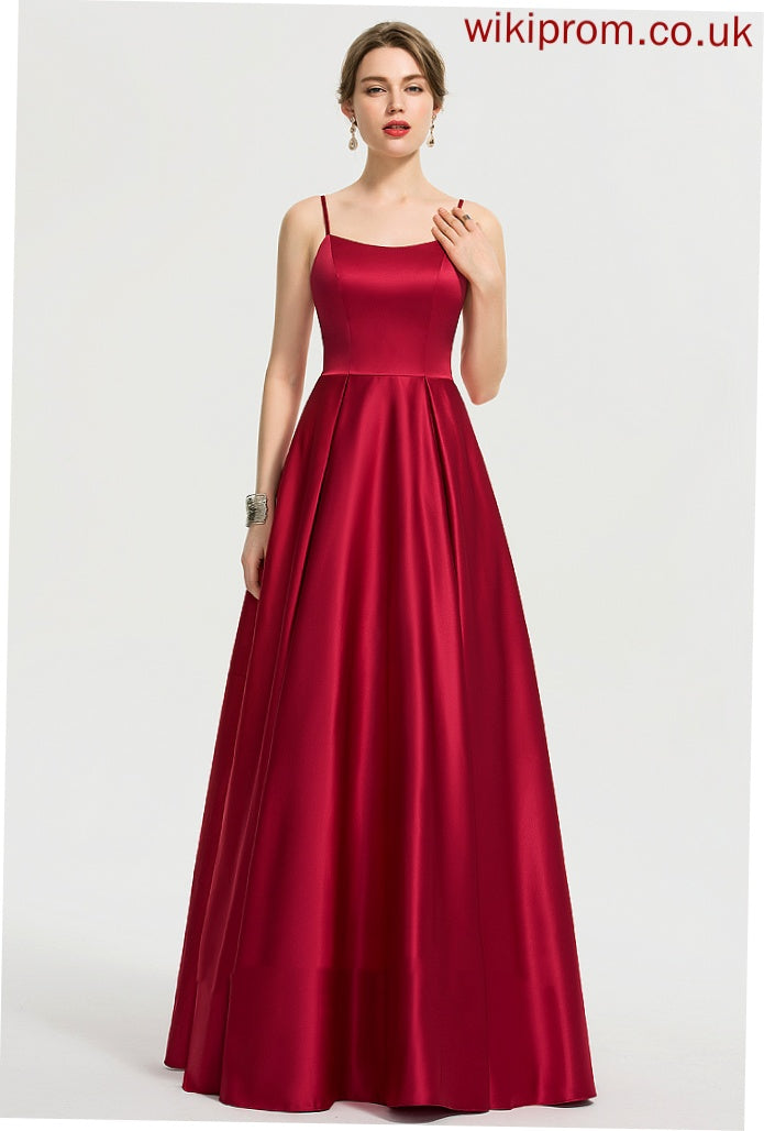 Length Neckline Floor-Length Silhouette A-Line Fabric Straps&Sleeves Satin Square Irene Bridesmaid Dresses