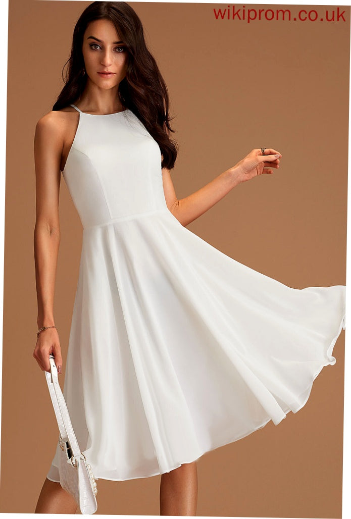 Chiffon Neck Round Formal Dresses Mariah A-line Dresses