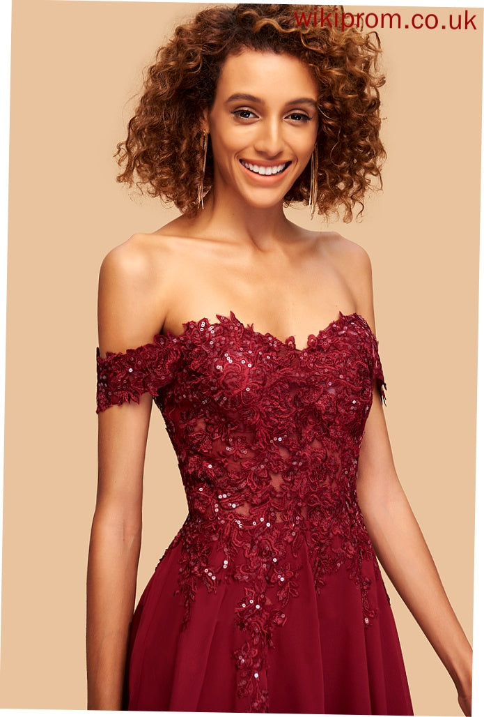 Dress A-Line Sequins Chiffon Short/Mini Off-the-Shoulder Homecoming Karla Homecoming Dresses Lace With