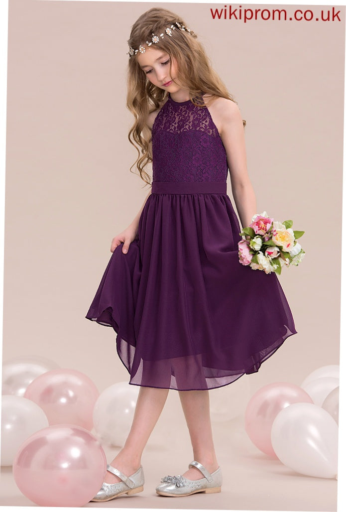 Jayda Chiffon A-Line Junior Bridesmaid Dresses Knee-Length Neck Scoop