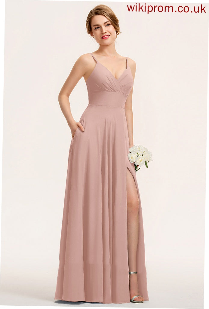 Chiffon Dresses Formal Dresses A-line V-Neck Pam