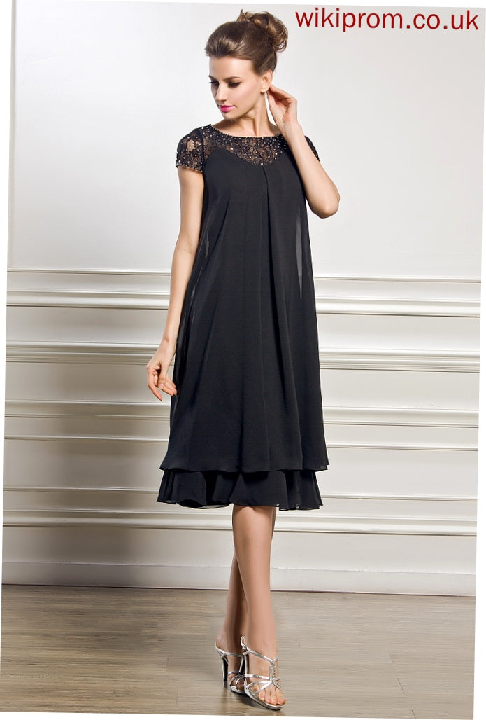 Neck Empire Round Chiffon Dresses Formal Dresses Kayla