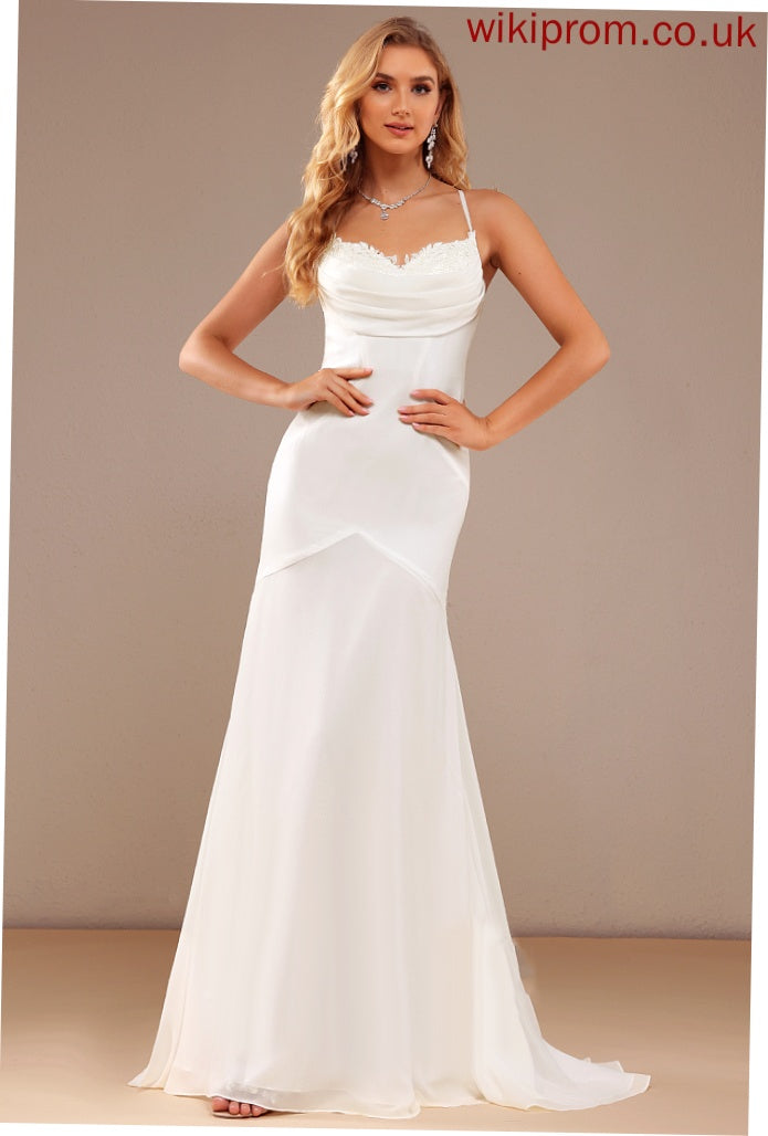 Lace Dress V-neck Alanna Wedding Train Trumpet/Mermaid Sweep Wedding Dresses Chiffon