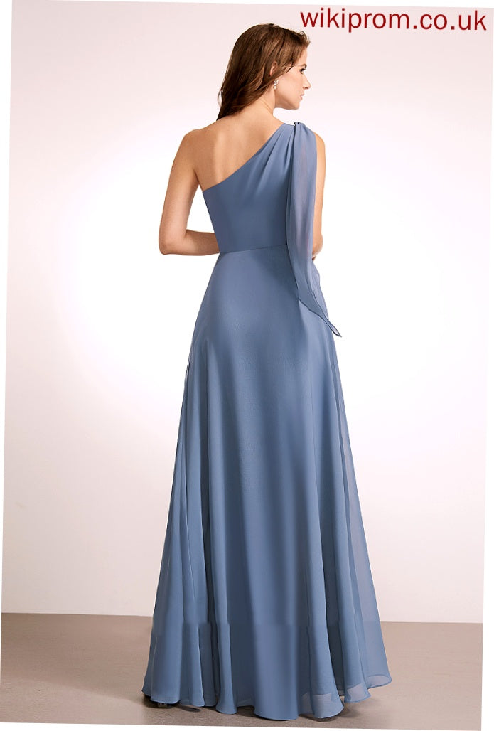 One-Shoulder Embellishment Floor-Length Length Bow(s) Neckline Fabric A-Line Silhouette Laurel Bridesmaid Dresses