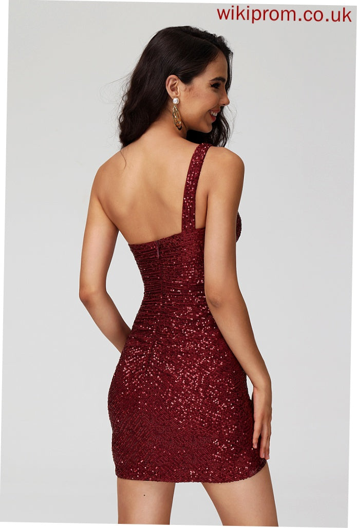 One-Shoulder Daphne Homecoming Dresses Homecoming Sequins With Dress Sheath/Column Sequined Short/Mini