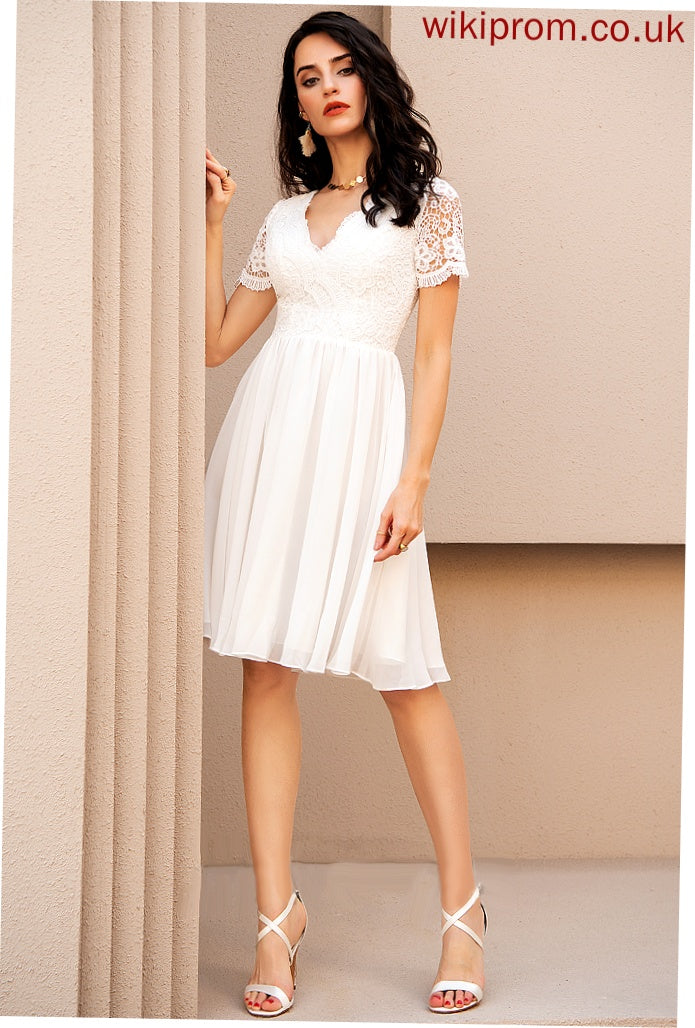 V-Neck Aleena Formal Dresses A-line Chiffon Dresses