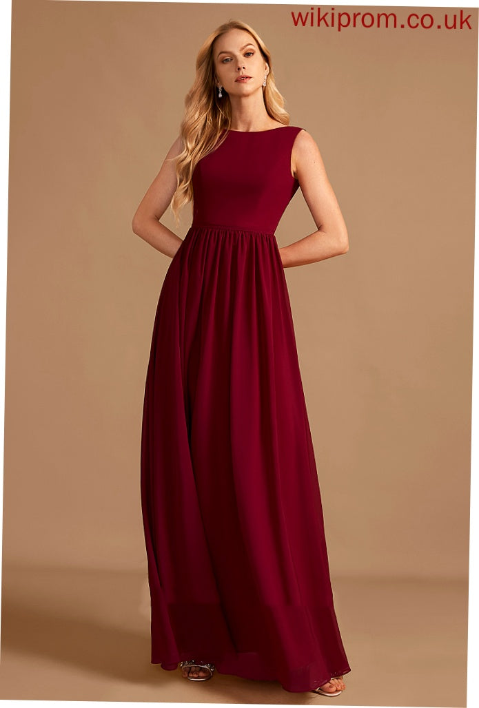 Bow(s) A-Line Embellishment Length Silhouette HighNeck Neckline Fabric Floor-Length Mavis Bridesmaid Dresses