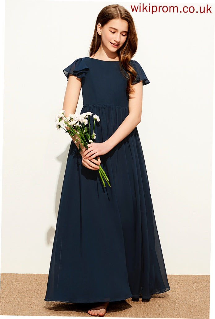 Brylee Junior Bridesmaid Dresses A-LineScoopNeckFloor-LengthChiffonJuniorBridesmaidDress#253684