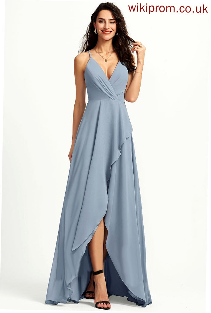 Cocktail Asymmetrical Luna V-neck Cocktail Dresses Chiffon A-Line Dress