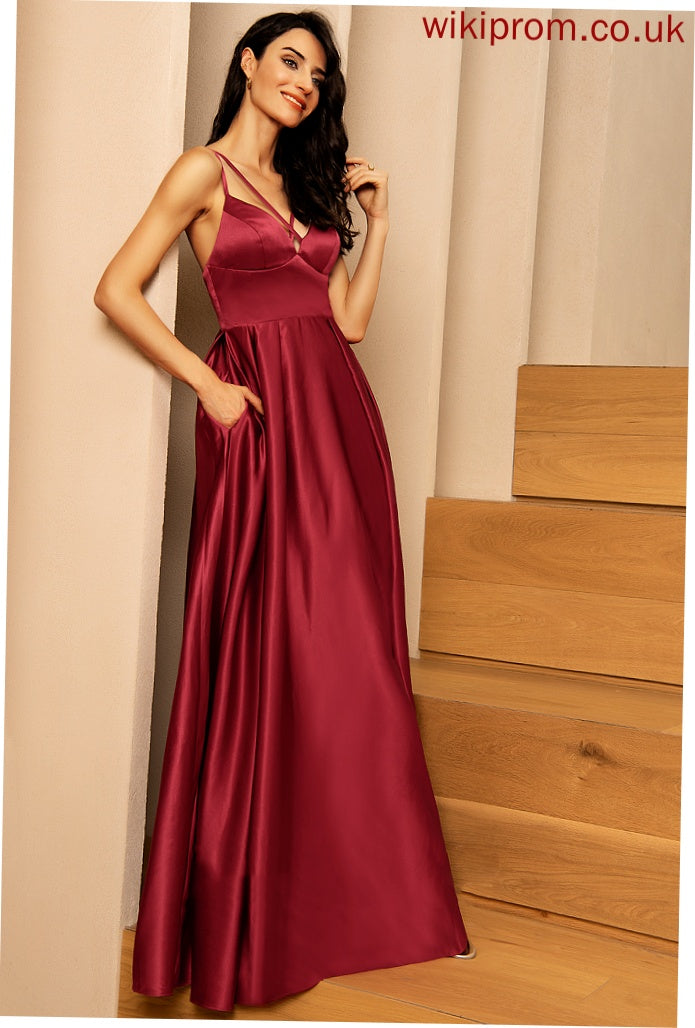 Leilani Formal Dresses V-Neck A-line Dresses Satin