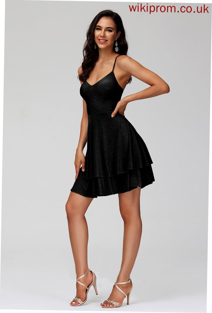 Sequins V-neck Homecoming Dress A-Line Salma With Short/Mini Homecoming Dresses Jersey