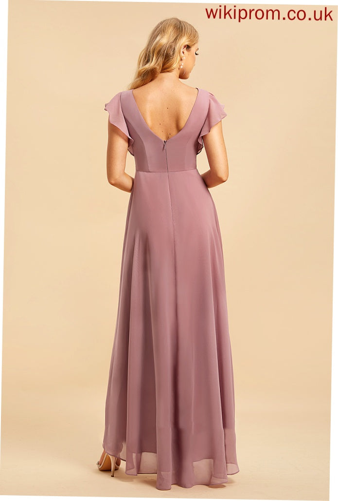 Neckline Fabric Asymmetrical Embellishment ScoopNeck A-Line Ruffle Silhouette Length Kelly Halter High Low Bridesmaid Dresses