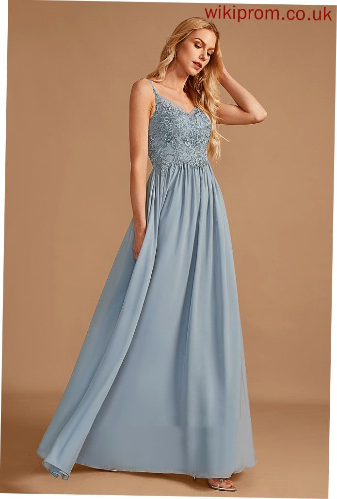 Embellishment Ruffle V-neck Length Floor-Length Silhouette Fabric Neckline A-Line Hailie Half Sleeves Empire Waist Bridesmaid Dresses