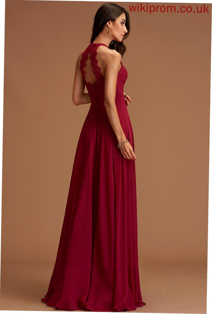 Chiffon Formal Dresses Camille Neck Round Dresses A-line