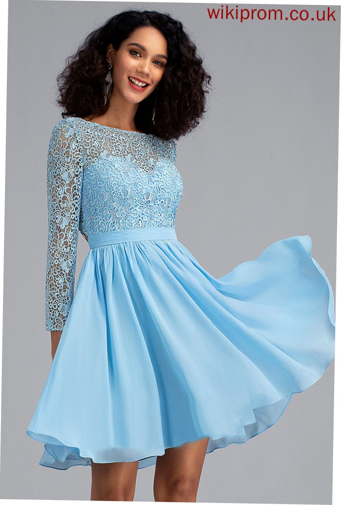 Homecoming Dress Chiffon With Homecoming Dresses Lace A-Line Short/Mini Natalia Scoop Neck